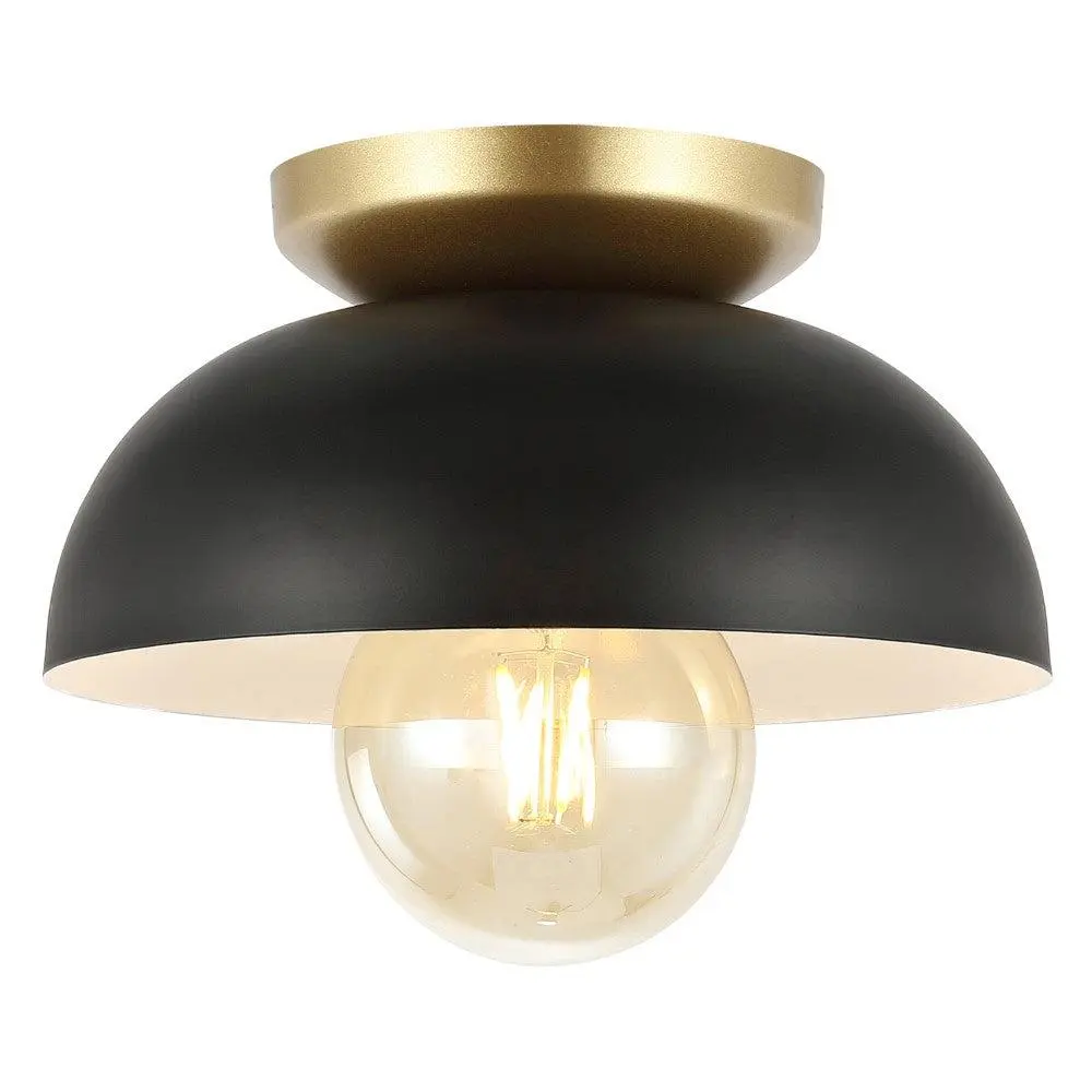 JONATHAN Y Paulina Classic Industrial Iron LED Flush Mount Indoor Lighting, Dimmable Home Decor Ceiling Light for Living Room, Bedroom, Home Decor Light