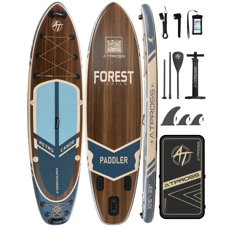 Pro Inflatable Stand Up Paddle Board 10'6" x 33", Extra Wide Multi Purpose SUP with Anti-Slip EVA Deck, 400 lbs Capacity for Adults, Complete Kit for Yoga & Fishing, Multi Purpose Inflatable