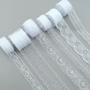65.6 Yards Lace Ribbon, 6 Rolls White Vintage Lace Trims, 0.98 to 1.77 Inch, Assorted Patterns, Sewing, Crafts, Wedding Decor, Flower Ribbons