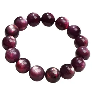 IG Crystal Deep Purple Mica Bracelet 15mm 13mm 12mm 10mm 9mm Energy Healing Crystals Jewelry for Women DIY Bracelet