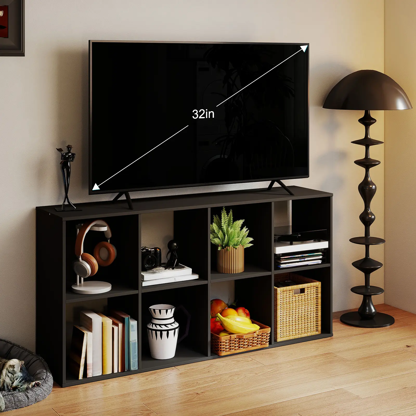 Book Storage 6-Cube White 8-Cube Black 9-Cube Cube Storage Organizer Open Cube Bookshelf with Removable Back Panels Display Storage Bookcase for Living Room Bedroom Entrance Hall