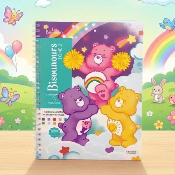 (Deal for you) Les Bisounours Tome 2, Disney Coloring Book, Color by Number Activity Book for Adults and Teens - Spiral-bound