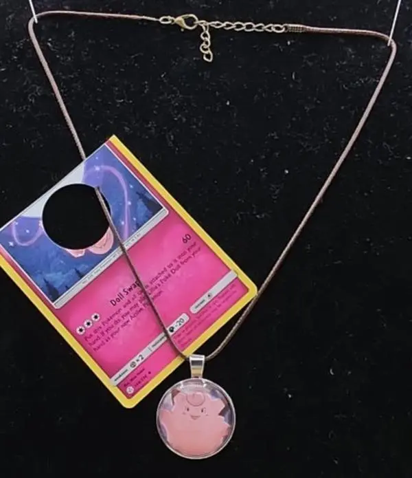 Pokémon Clefairy Resin Pendant Necklace Handmade 20"