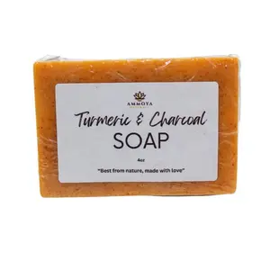 Turmeric and Charcoal Daily Face and Body Soap Body Care Body Wash acne spots Lemon Honey Moisturizing Cleansing Soothing Carrot Nourishing Gentle