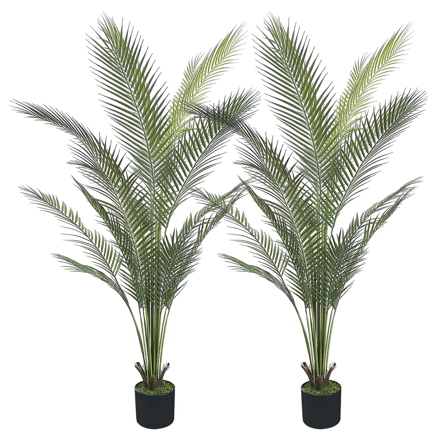 Decorative 2-Pack 59-Inch Faux Areca Palm Plants, 18 DIY Bendable Leaves - No Maintenance Indoor Decor for Study, Kitchen Daily Casual Home Office Corner Living Room, Bedroom
