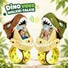 Vvinca Kids Video Walkie-Talkies 2-Pack - Dinosaur Wristbands, Long Range, Rechargeable 2-Way Video Chat Toys for 3-12 Year Olds, Colorful Durable, Indoor/Outdoor Cool Gifts for Kids, Electric Remote Control Toy