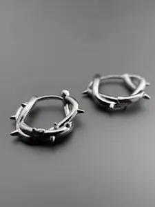 Punk Design Thorn Vine Earrings, Simple Hip-Hop Unisex Couple Jewelry, Street Style Mini Personality Ear Rings, Trendy Fashion Accessories, Hoop Earrings, Hoop Shape Earrings