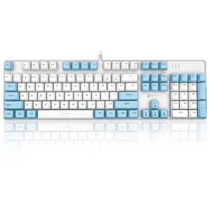 Basaltech J9-Series Wired 104-Key Full-Sized Anti-Ghosting Durable Gaming Keyboard - Blue or Brown Switch, Backlit Mechanism, Typewriter Design, Anti Ghosting Keyboard, Durable Keyboard