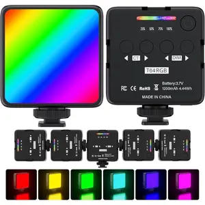 RGB Light w Softbox,65LEDs Video Light w CRI95+,0-359? Hue,2500K-9000K,20 Scene Modes,  USB-C Rechargeable -Camera Light w 3 Cold Shoe Mounts for Vlogging,Photography,Selfie,Recording
