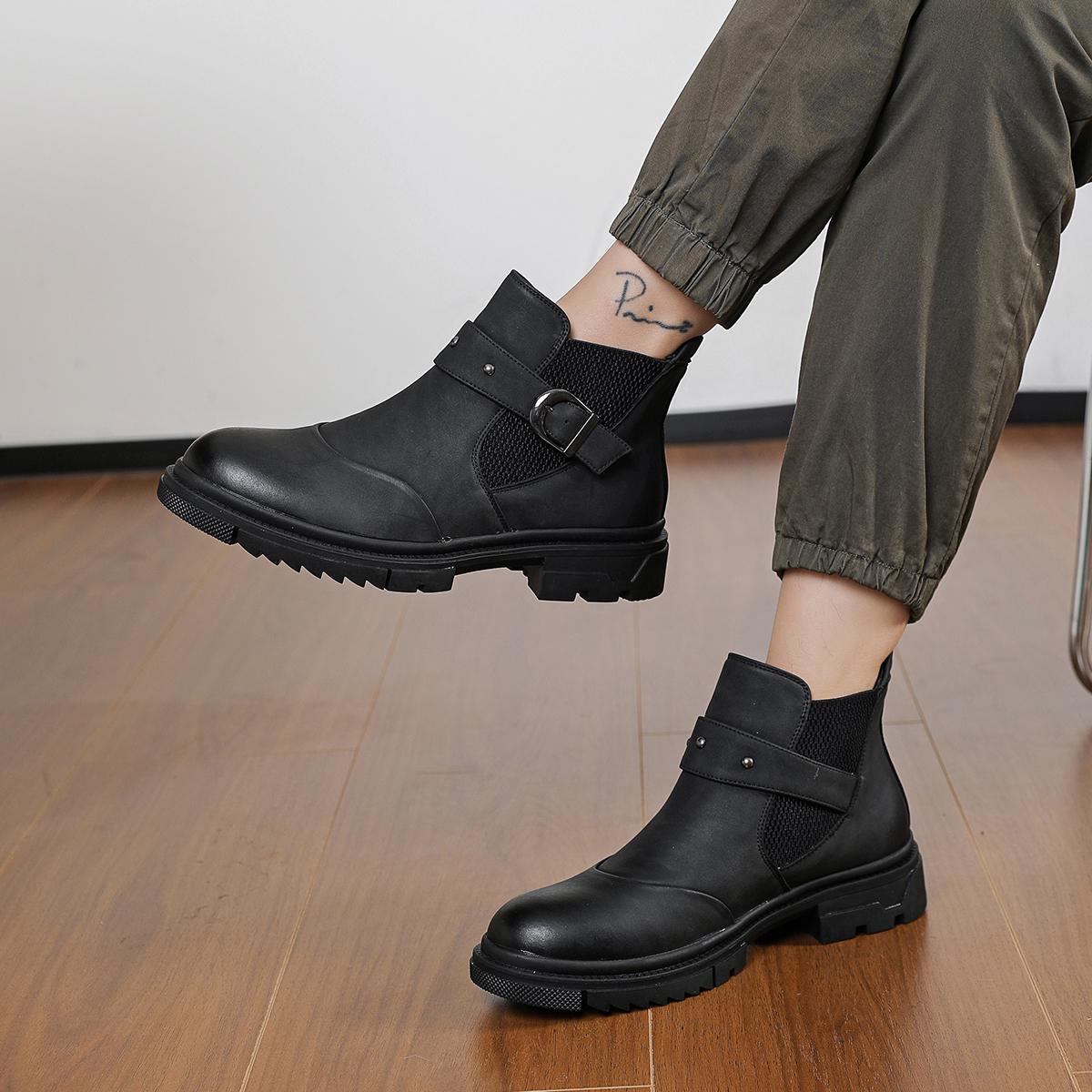 Men’s loafers, high-heel ankle boots, non-slip men’s shoes, trendy men’s boots, durable, stylish, retro, classic men’s shoes
