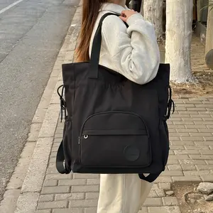 Fashion Casual Solid Color Large Capacity Adjustable Strap Magnetic Closure 14In Tablet Compatible Foldable Portable Nylon Couple Daily Sports Travel Shoulder Bag Easy Handsome Korean Style Multi-Pocket Large Capacity Lightweight Freshman High Schoo