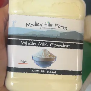 Whole milk powder By Medley Hills Farm in Reusable Container 1 lb. - Great dry milk powder for baking - Product of USA