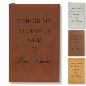 Personalized Teacher Journal - Thoughtful Teacher Gift for Appreciation & Memories - Unique Teacher Essentials with Customizable Size and Color Soft Leather Notebook Planner Notebook