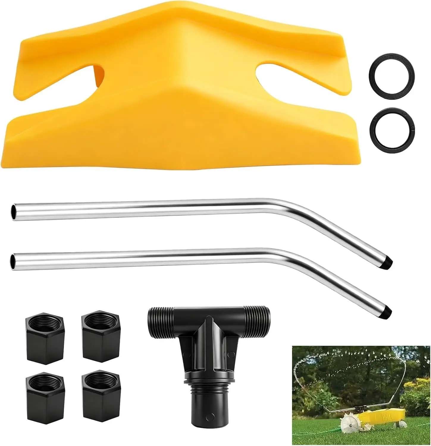 Tee Shape Traveling Tractor Sprinkler Kit Set - Sprinkler Arms & Replacement Assembly for Efficient Lawn Watering of Gardens, Yards