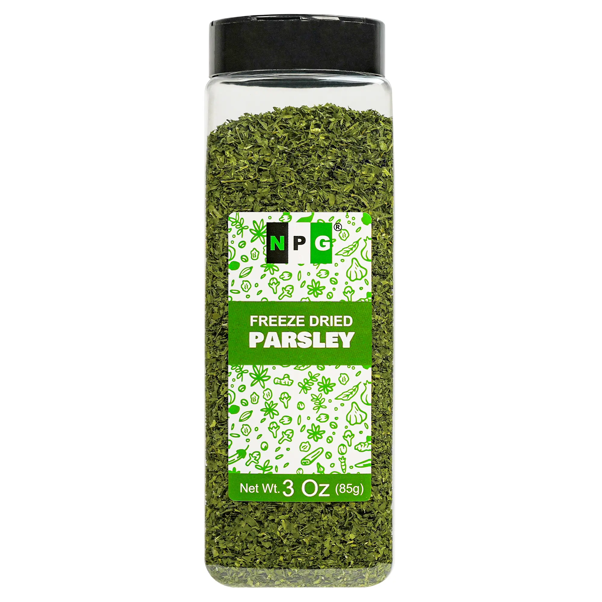 NPG Freeze-Dried Parsley Flakes 3 Oz - Dehydrated Chopped Parsley for Cooking, Soups, Pasta & Garnish - Non-GMO, Gluten-Free, Green Leafy Curly Herb - Spice, Flavor Taffy