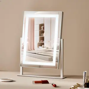 【FathersDayGift】VEVOR Vanity Mirror with Lights,  , Three Color Lighting Modes, Lighted Makeup LED Mirror, and 5X Magnification Mirror, Smart Touch Control, 360°Rotation (16.1x11.8 in, White)