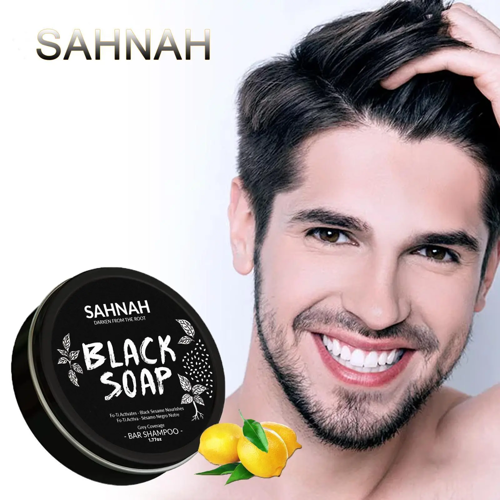 SAHNAH Black Hair Cleanser Bar - Men's Beauty & Personal Care Haircare Product