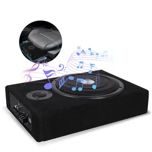 1 Set 8 inch 600W Slim Under-Seat Subwoofer Powered Car Truck Sub w/ Amp Kit Speaker
