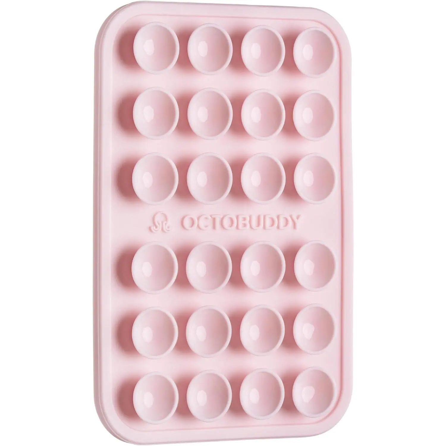OCTOBUDDY Classic - Silicone Suction Phone Case Adhesive Mount - Hands-Free, Strong Grip Holder for Selfies and Videos - iPhone and Android Compatible - 2.25″ x 3.25″, Chalk Pink