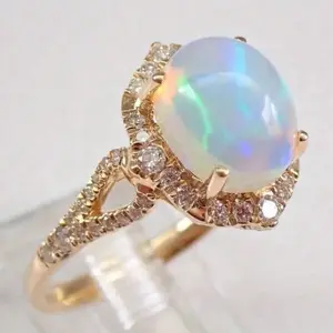 Moonstone White Shiny Gold Plated Ring with Natural Stone and Luxurious Gold Finish for Elegant Style