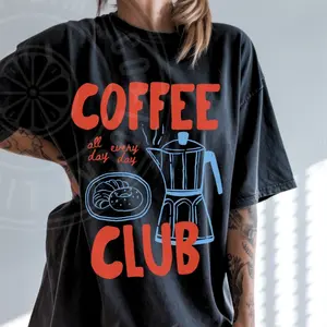 Comfort Colors Coffee Club Shirt, Retro Coffee Tshirt, Coffee Lover Gift, Iced Coffee Shirt, Aesthetic Shirt