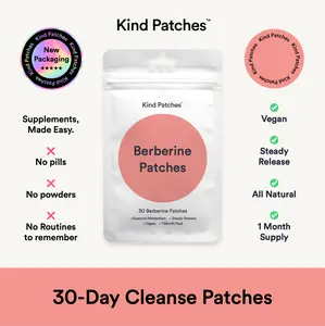 Kind Patches, 30-Day Cleanse Patches, Berberine, Support Metabolism, Cinnamon Extract, 1 Month Supply