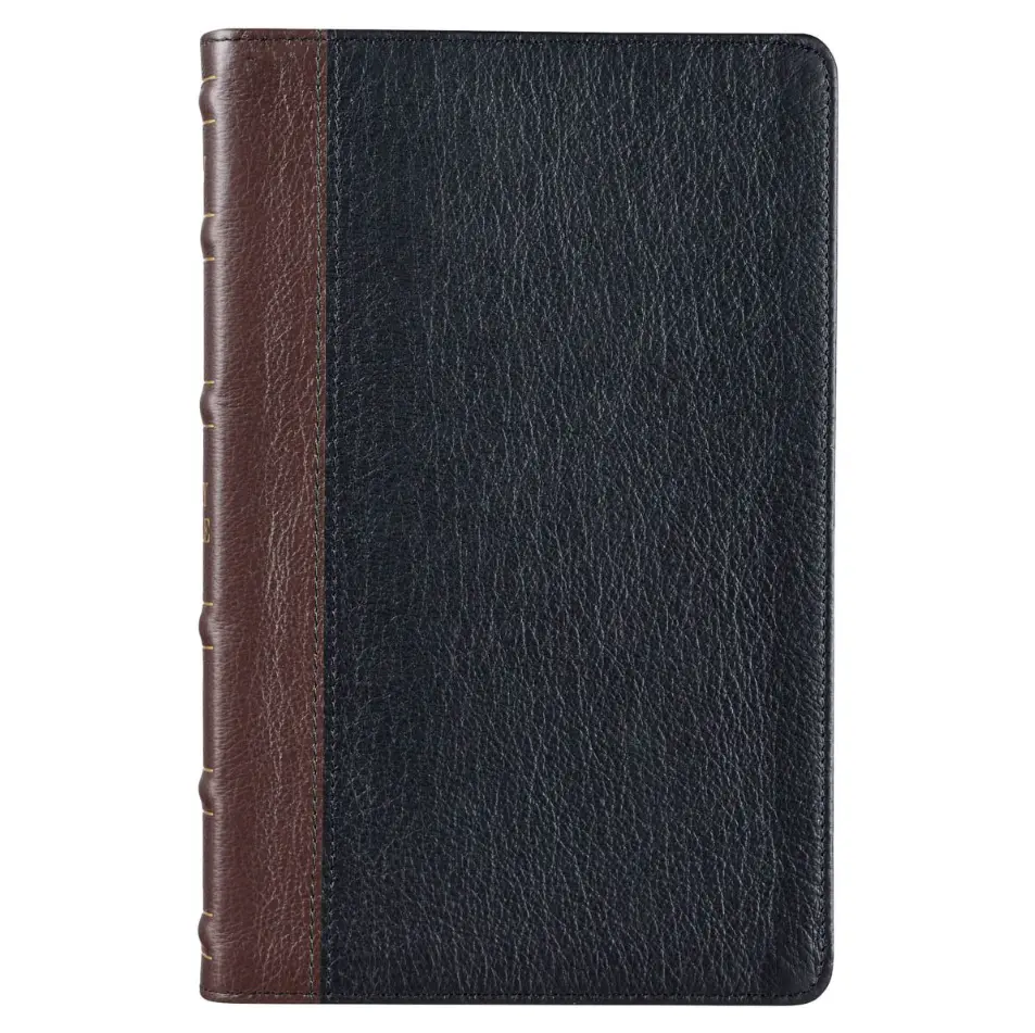 Bible - KJV Deluxe  Gift  Full-grain  Leather, Black/Saddle Tan