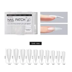 Tricolor Fish No Crease Nail Tips 10 Sizes French Nail Tips Women French Soft Gel Artificial Nail Tips Manicure with Box for Nail Tip Art Salon and Home DIY Extension Nail Molds Manicure Shape Silicone Molds