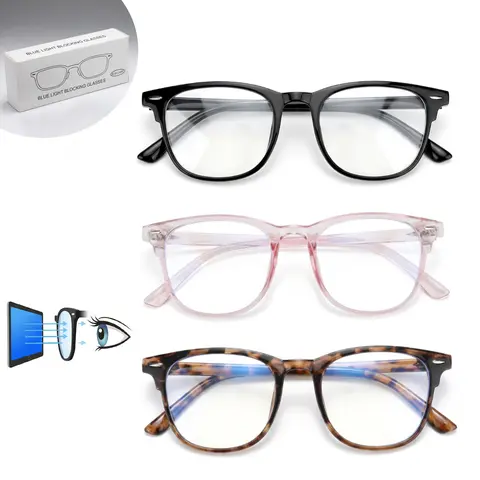 New Upgrade Blue Light Blocking Glasses for Men Women,1/2/3 Pcs Fashion EyeGlasses for Computer Gaming/TV,Birthday Gift for Daily Use