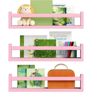 Floating Shelves for Wall Set of 3,  Girls Room Wall Book Shelves for  Bedroom, Corner Bookshelf for   Bathroom Decor and Toys Organizers and Storage
