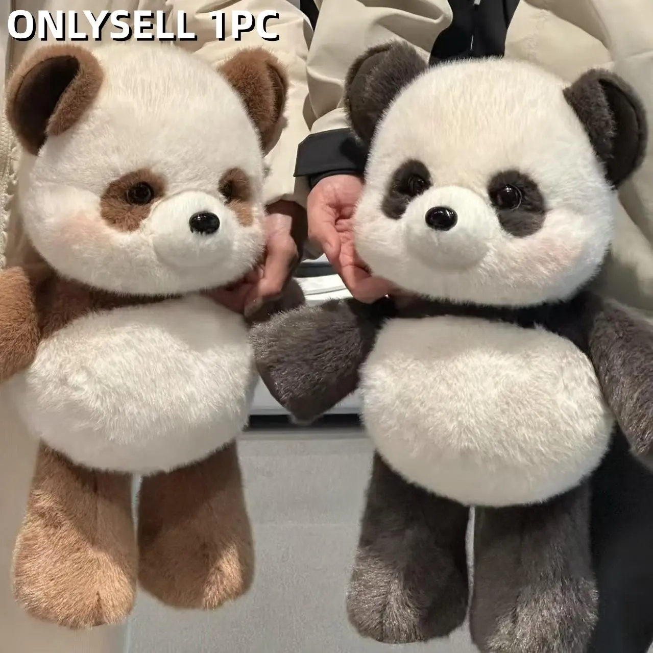Panda Plush Toy, Cute Huggable Soft Adorable Stuffed Animal Panda Doll, Soft Cuddly Plushie, Cuddly Stuffed Animals, 45cm Fluffy Panda Pillow, Perfect Gift for Kids, Adults, Home Decor, Cute Animal Design