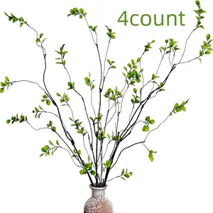4 Pcs Artificial Ficus Branches Faux Eucalyptus Stems, 38.2 Inch/97cm Fake Greenery Stems Artificial Plants for Vase Filler Decoration, Fake Leaves Branches Centerpieces Decor