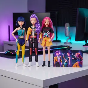 Demon Hunting Witch Trio Music Vinyl Figurine - Trendy Collectible Doll for Fashion Accessory Enthusiasts