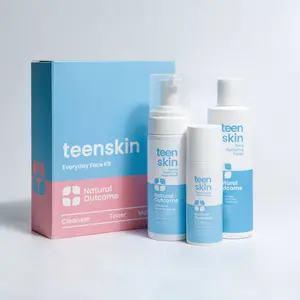 Teen Skin - 3-Step Skincare kit for Teens & Pre Teens, Foaming Face Wash Cleanser, Purifying Toner, Control Moisturizer Gentle Skin Routine