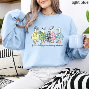 Funny Microbiology T-SHIRT or Sweatshirt, Silly Goose Science Biology Teacher Microscope Sweater, Medical Technologist Shirt, Laboratory Scientist Gift Crewneck Unisex