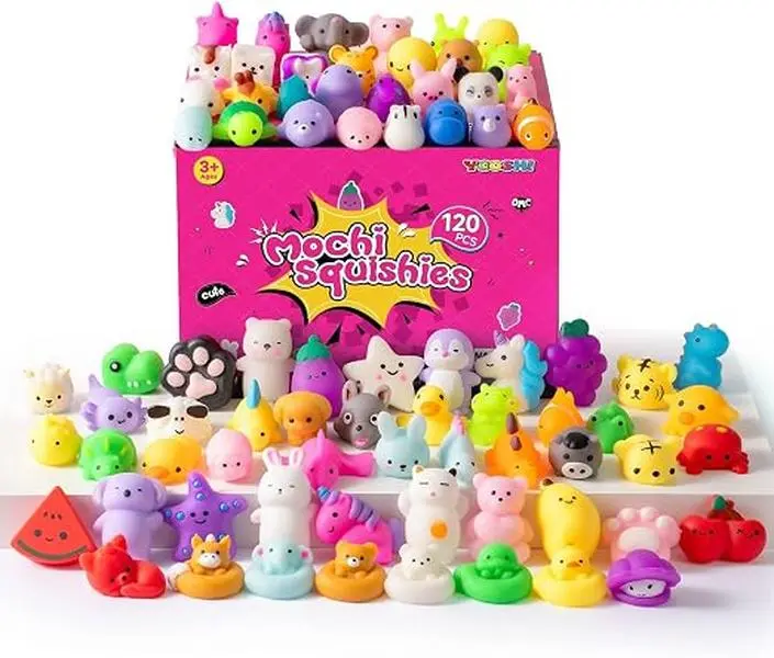 30 Pack Squishy Toys for Kids, Cute Mini Animal Mochi Squishy Toys, Kawaii Sensory Stress Relief Toys, Birthday Party Favors, Classroom Prizes, Treasure Box Rewards, Goodie Bag Fillers, Gift Box