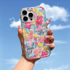 Colorful Floral Pattern Phone Case |   Compatible with Samsung Galaxy S24 Ultra/S24 Plus/S24/S23 Ultra/S23 FE/A55/A54/A53/A52/A52S/A51.Including phone Cases for 17/16/15/14/13/12/11 Pro Max/Plus/X/8/7