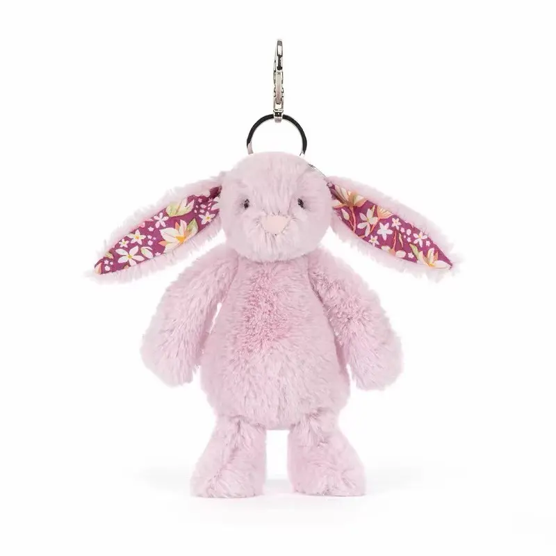 Unisex Aesthetic Jellycat Mini Plush Keychain Collection, Animal Shape Soft Fabric Bag Charm, Cute Bunny-Croissant-Heart Accessory for Backpacks & Totes, Gift Idea