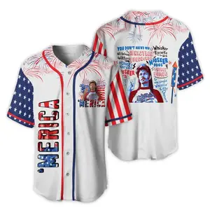 Funny Patriotic Baseball Jersey, Merica Inspired American Holiday Apparel