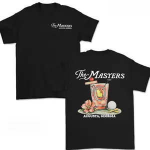 Augusta Golf Masters themed men's and women's shirts, Augusta commemorative T-shirts, camellia drink pattern, competition souvenir gifts, stylish unisex shirts