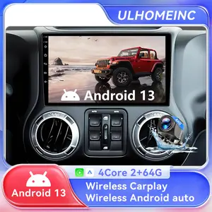Android 13 Car Radio Stereo Compatible with Jeep Wrangler (2007-2018), Dodge Ram(2009-2012), JK, Compass, 10 Inch Touchscreen Car Radio Wireless CarPlay & Android Auto,WiFi/BT/GPS/FM/Backup Camera/SWC 2+64GB