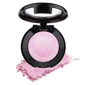 Single White Pink Shimmer Eyeshadow,Bright High Pigment Intense Monochrome Pink Eye Shadow Palette Single,Comes With Eyeshadow Brush Mirror,24 Hour Eyeshadow Eye Makeup Longwear Waterproof,Blendable