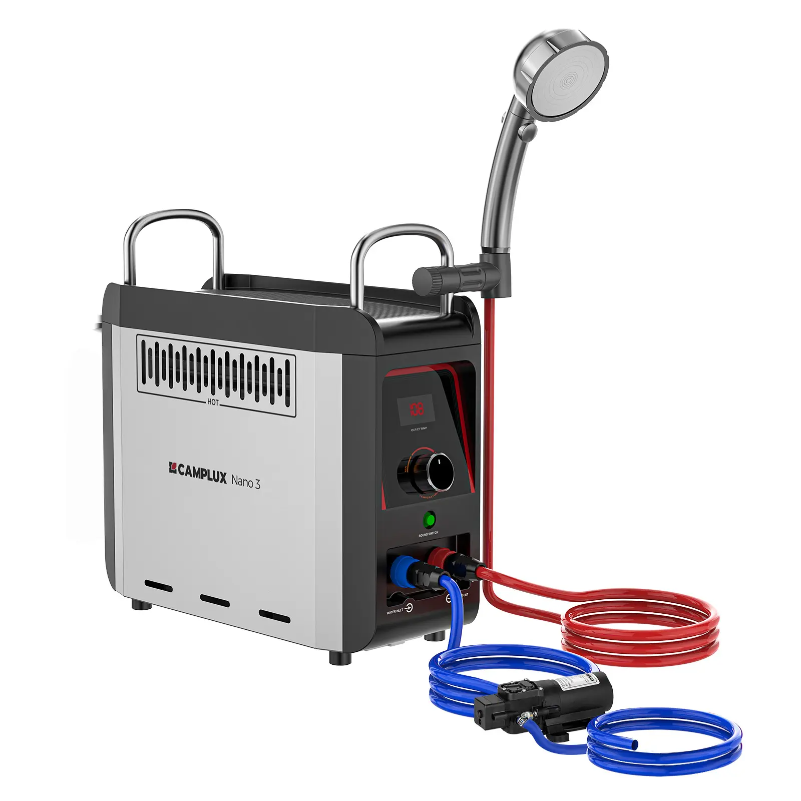 CAMPLUX Nano 3 Portable Propane Water Heater, Tankless Camping Shower System with Pump Kit, Instant Hot Water Outdoor Shower for RV Camping, Fishing, Hiking & Off Grid Adventures tiktokshopbacktoschool