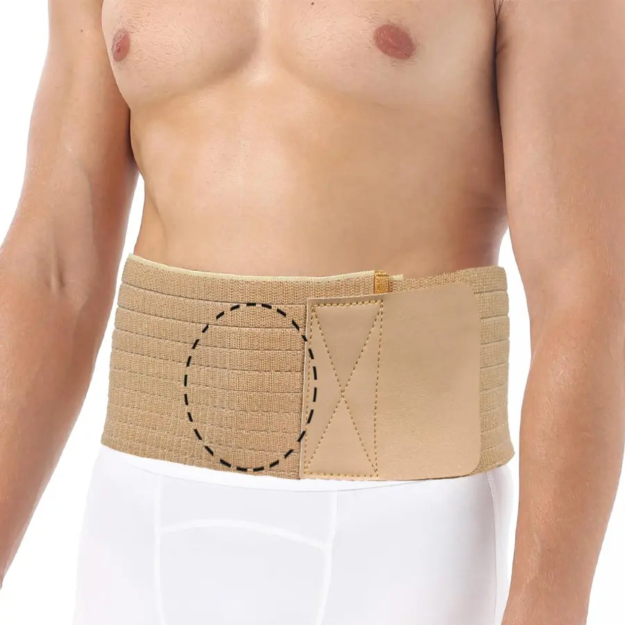 Ruptured Umbilical Belt for Both Genders - Adjustable Compression Abdominal Support Binder, Waist Abdominal Belt, Recovery Belt, Wrap for Post-Surgery Ventral, Epigastric, And Inguinal Areas