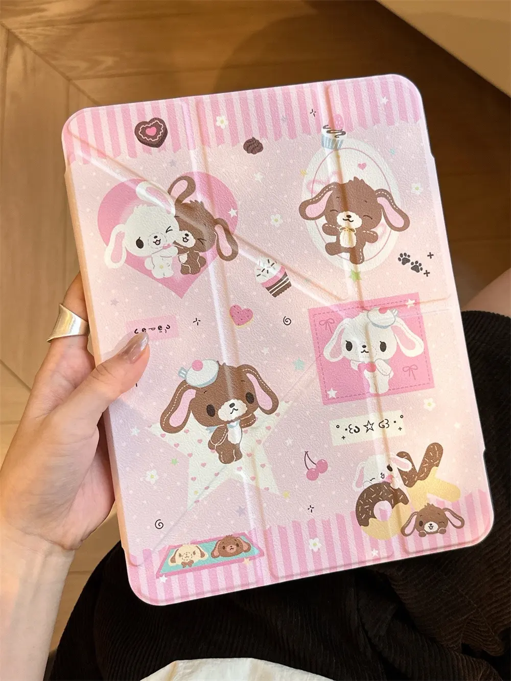 Cute Dessert Rabbit Bear For iPad Pro 2024 13 11 inch iPad 10th 11th Air 7 6 5 4 11inch iPad 7 8 9 10.2 Air 3 10.5 iPad 5 6 mini