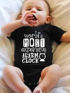 Baby "World's Most Expensive Alarm Clock" Humorous Cotton Onesie Bodysuit