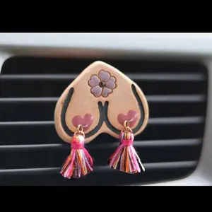 Bewbie Tassel Charm | clay car diffuser | purple flower | fragrance oil sold seperatly