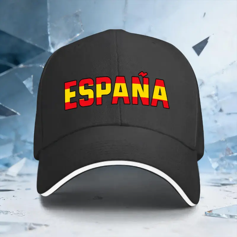 1 Gorra Ajustable para Sándwich con Estampado de la Bandera Española, Estilo Deportivo para Hombre y Mujer, Regalo Ideal para Celebraciones Festivas, Eventos Deportivos, Aventuras de Viaje, Esencial para Fans Españoles, Artículo de Moda y Tendencia