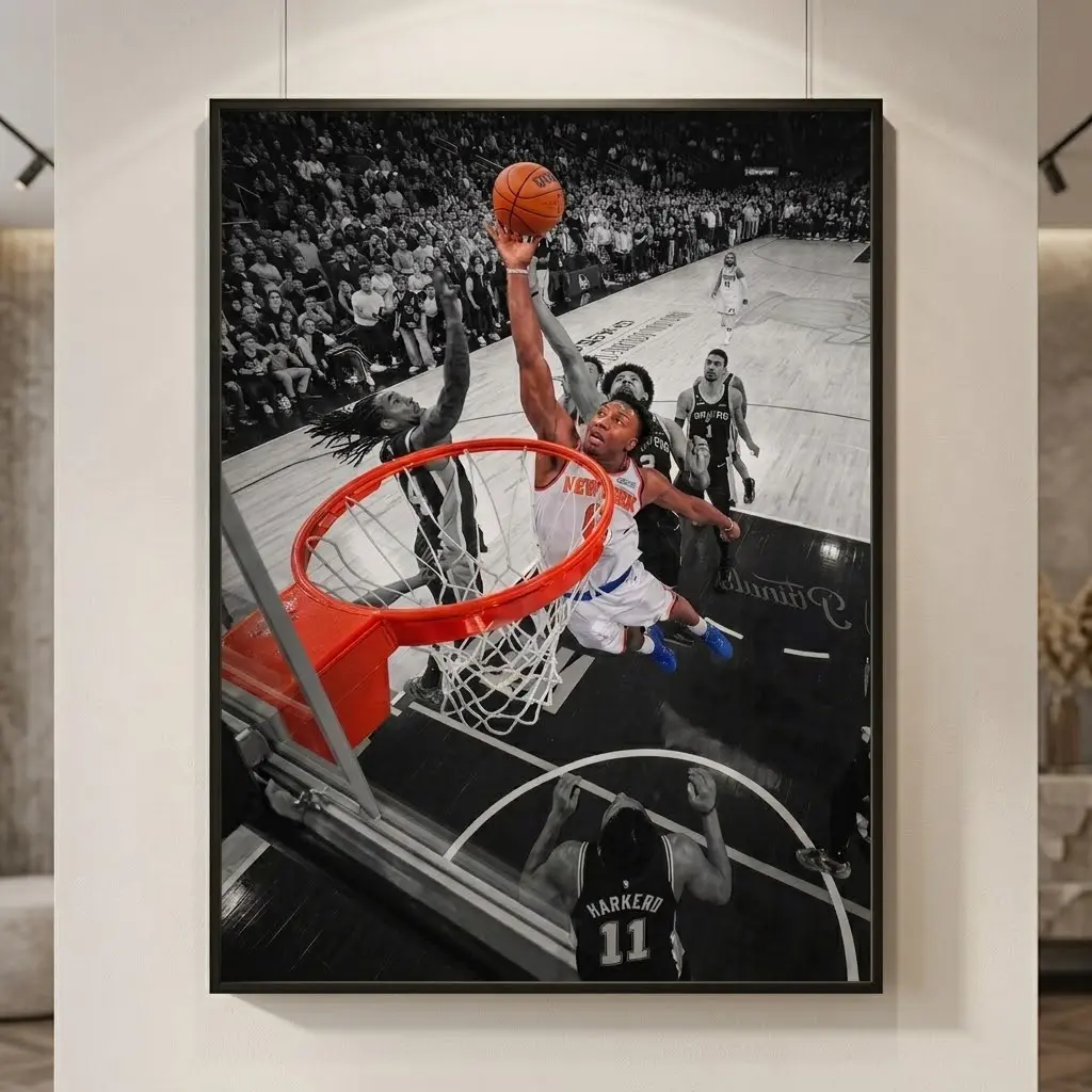 OG Anunoby Putback Poster New York, Basketball print, Sports wall art, Man Cave, Fan Gift
