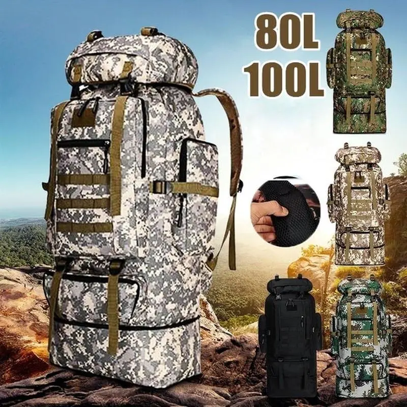 80L Mountaineering Bag Climb Bag Tactical Backpacks Large Backpack Outdoors Hiking Camping Travel Bags 80L Mountaineering Bag Climb Bag Tactical Backpacks Large Backpack Outdoors Hiking Camping Travel Bags